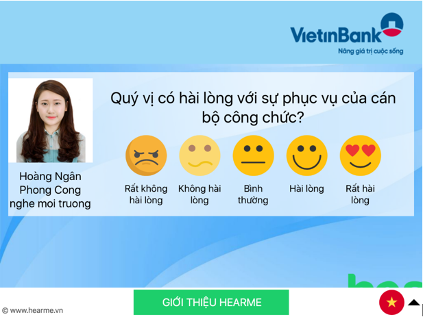 Survey screen with feedback object