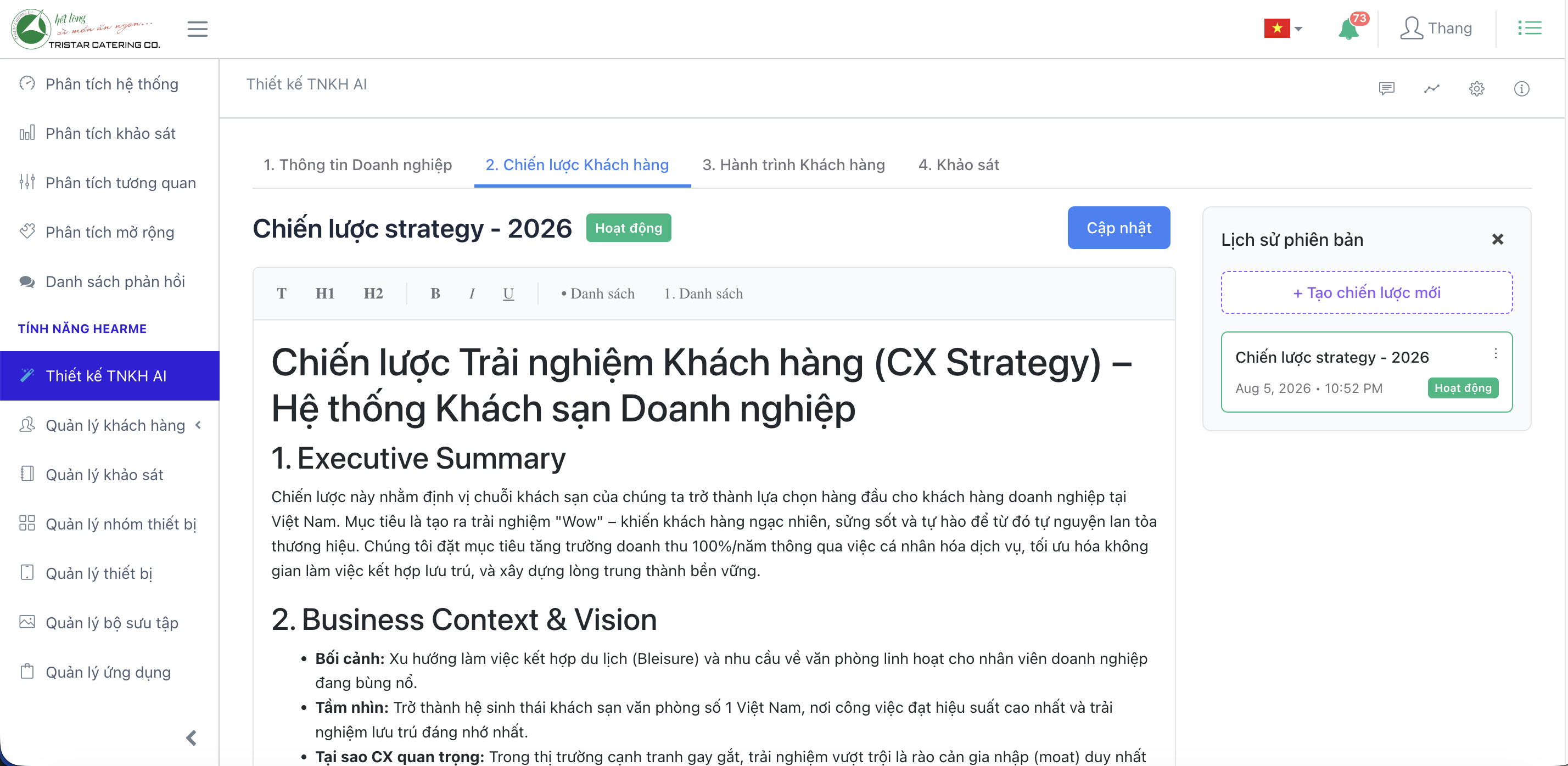 Tab 2: Customer Strategy